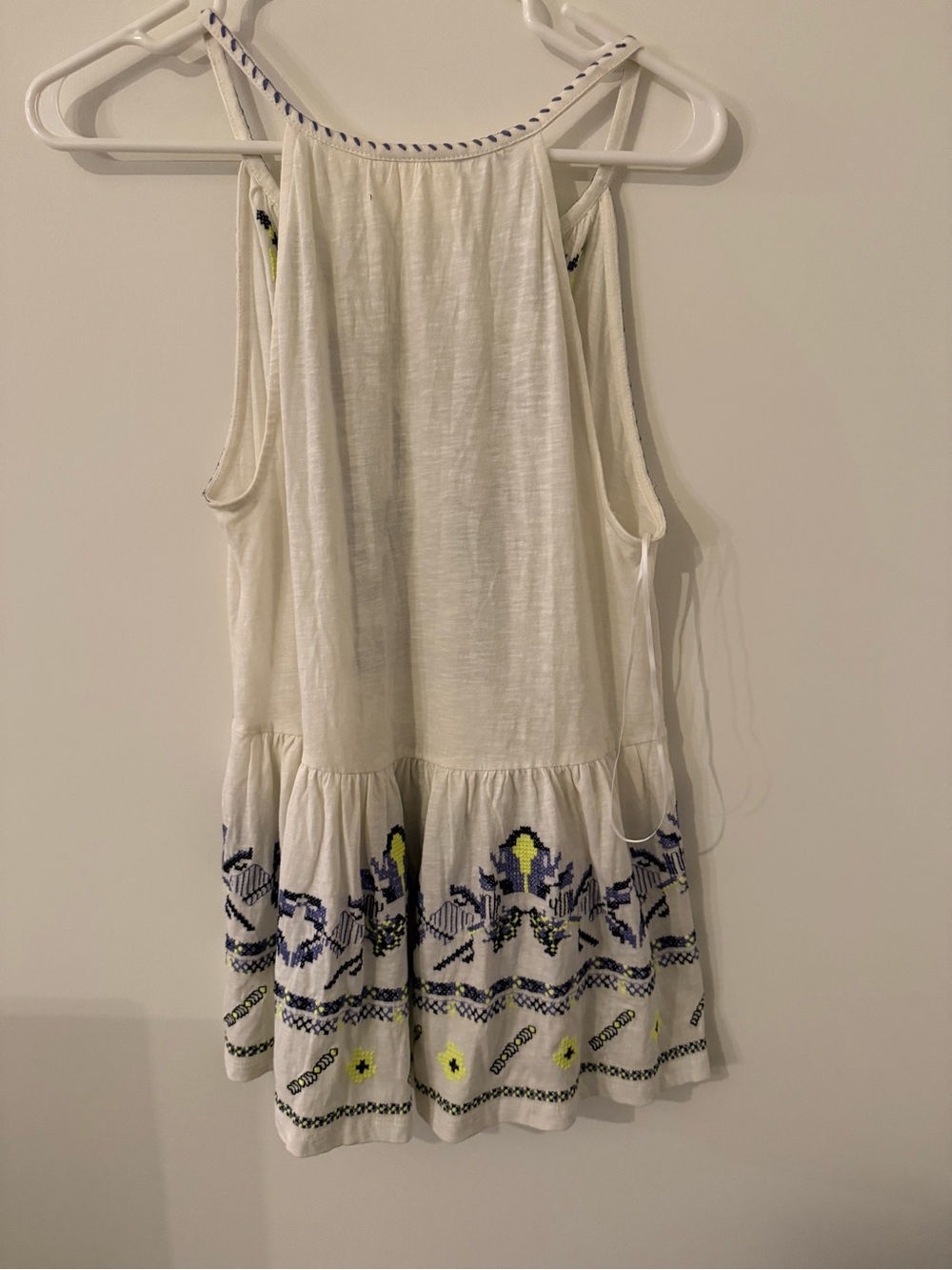 NWT Maeve Neela White Embroidered V-Neck Sleeveless Babydoll Top Women’s Size S - Picture 5 of 5